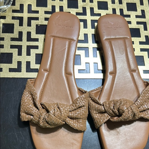 Marc Fisher Brown Woven Slide Sandals - Picture 4 of 4